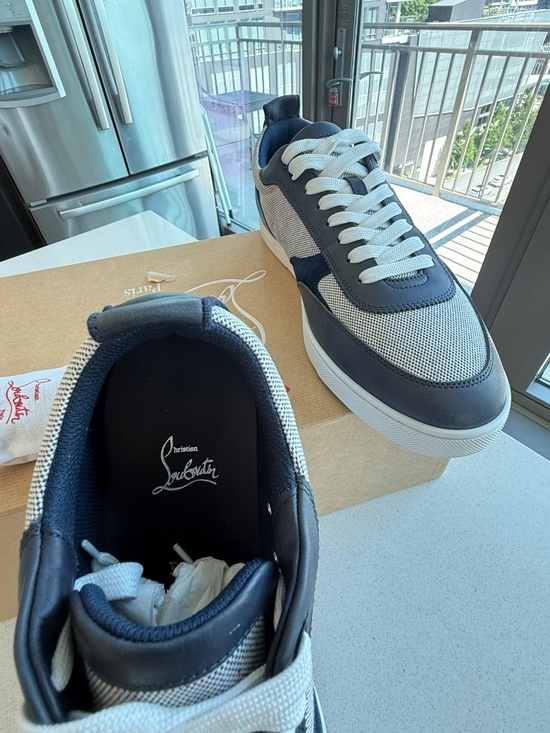 BRAND NEW Christian Louboutin Tutti Run Flat Sneaker 45 Marine Summertime NIB main image 8